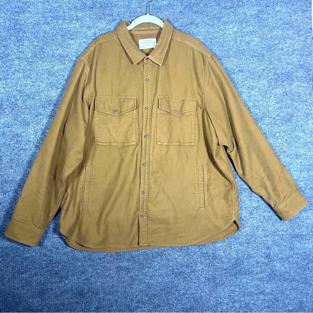 REI COOP Men’s XXL Brown Long Sleeve Button Down Organic Cotton Western Shacket